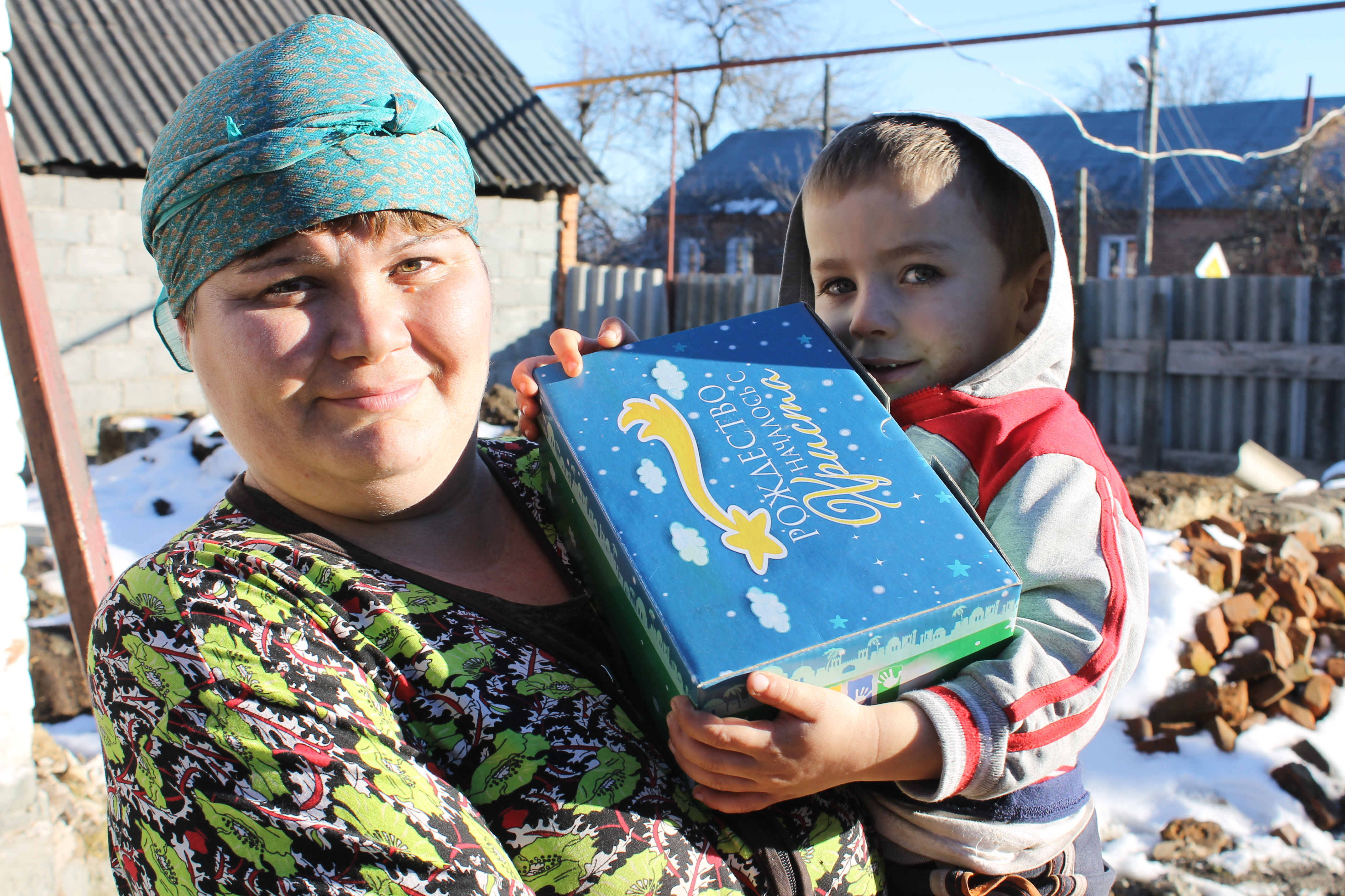 Mother and son from Russia with a Gift of Hope