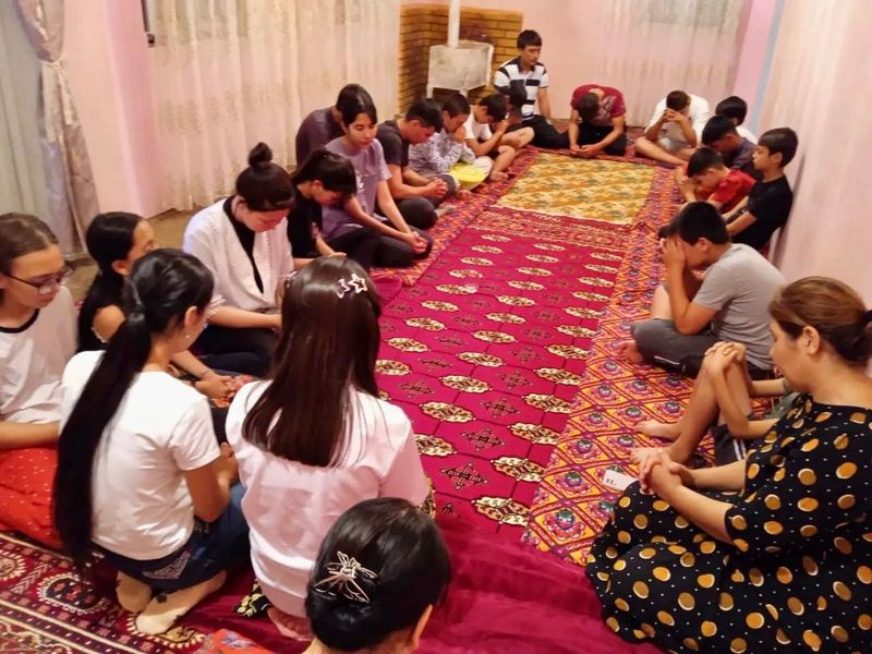 Group of people praying