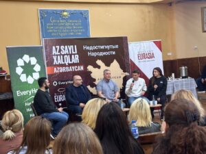 Panel of speakers at a Mission Eurasia conference discussing the prayer movement for unreached people groups in Azerbaijan.